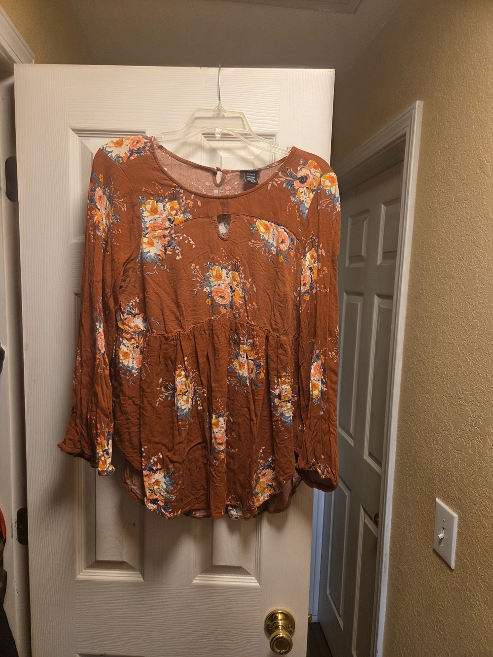 torrid Rust Floral Peasant Tunic Top